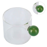 Teacup Glass Mug Transparent Heat Resistant Glass Coffee Cup with Ball Handle 120mlGreen Handle In Australia - Darrahopens