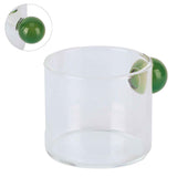 Teacup Glass Mug Transparent Heat Resistant Glass Coffee Cup with Ball Handle 120mlGreen Handle In Australia - Darrahopens