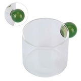 Teacup Glass Mug Transparent Heat Resistant Glass Coffee Cup with Ball Handle 120mlGreen Handle In Australia - Darrahopens