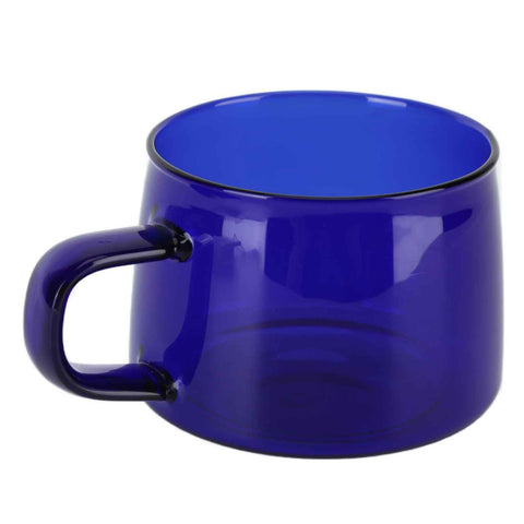 Transparent Coffee Cup 250ML Borosilicate Cup Glass Tea Water Milk Mug with HandleBlue In Australia - Darrahopens