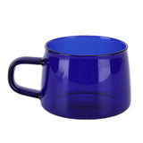 Transparent Coffee Cup 250ML Borosilicate Cup Glass Tea Water Milk Mug with HandleBlue