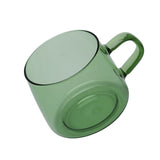 350ml Glass Coffee Cup Crystal Coffee Mug with Handle High Temperature Resistance for Home and CafeGreen