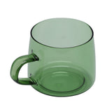 350ml Glass Coffee Cup Crystal Coffee Mug with Handle High Temperature Resistance for Home and CafeGreen