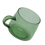 350ml Glass Coffee Cup Crystal Coffee Mug with Handle High Temperature Resistance for Home and CafeGreen