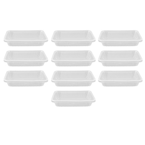 10PCS Disposable Lunch Box Microwavable Disposable Transparent Rectangular Food Container with Lid 500ML In Australia - Darrahopens