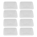 10PCS Disposable Lunch Box Microwavable Disposable Transparent Rectangular Food Container with Lid 500ML