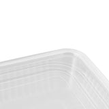 10PCS Disposable Lunch Box Microwavable Disposable Transparent Rectangular Food Container with Lid 500ML