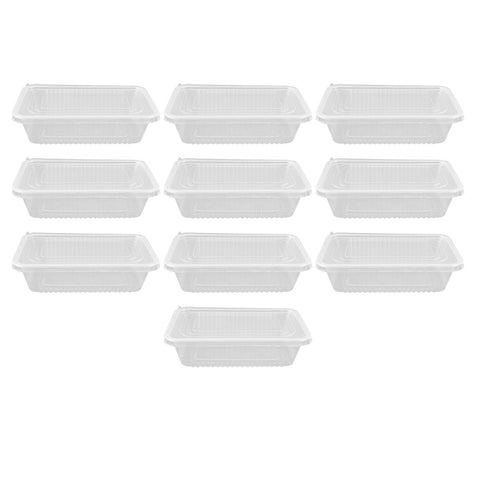 10PCS Disposable Lunch Box Microwavable Disposable Transparent Rectangular Food Container with Lid 650ML In Australia - Darrahopens