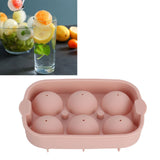 Silicone DIY Ice Cubes Mold Ice Ball Maker Mould Tray for Home Bar Party Cocktail UseLight Pink 6Hole 45mm