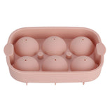 Silicone DIY Ice Cubes Mold Ice Ball Maker Mould Tray for Home Bar Party Cocktail UseLight Pink 6Hole 45mm