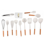 12Pcs Silicone Cooking Utensil Set White Nordic Minimalist Style NonStick Kitchenware Kit for Kitchen Gadgets