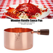 Sauce Pan Wooden Handle Rose Gold Stainless Steel Sauce Pot for Cooking Kitchen Ware1cup