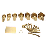 18PCS Measuring Cup Stainless Steel Gold Coffee Spoon Cup Set Baking Scale Measuring Scoop Cup Set