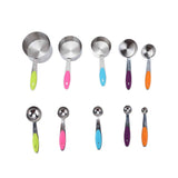 10Pcs/Set Stainless Steel Spoon Kitchen Baking Tools with Silicone Handle Removable Buckle In Australia - Darrahopens