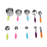 10Pcs/Set Stainless Steel Spoon Kitchen Baking Tools with Silicone Handle Removable Buckle In Australia - Darrahopens