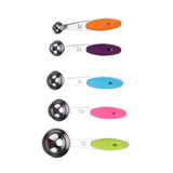 10Pcs/Set Stainless Steel Spoon Kitchen Baking Tools with Silicone Handle Removable Buckle