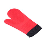 Silicone Oven Mitts with Cotton Heat Insulated Anti Scalding Baking Gloves for Home KitchenRed In Australia - Darrahopens
