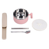 Stainless Steel Noodle Bowl Set Food Storage Container Portable Soup Snack Bowl with Lid(Pink Tableware ) In Australia - Darrahopens