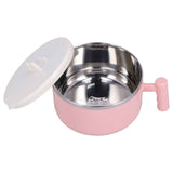 Stainless Steel Noodle Bowl Set Food Storage Container Portable Soup Snack Bowl with Lid(Pink Tableware ) In Australia - Darrahopens
