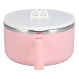 Stainless Steel Noodle Bowl Set Food Storage Container Portable Soup Snack Bowl with Lid(Pink Tableware ) In Australia - Darrahopens