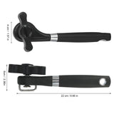 Manual Can Opener Stainless Steel Bottle Opener with Smooth Edge and Non Slip Handle Black for KitchenStraight Handle K3
