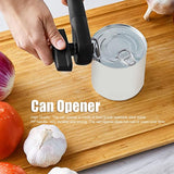 Manual Can Opener Stainless Steel Bottle Opener with Smooth Edge and Non Slip Handle Black for KitchenStraight Handle K3