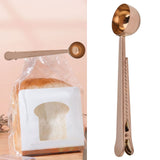 Stainless Steel Coffee Clip Spoon Multifunctional Milk Powder Measuring Spoon for HomeRose Gold