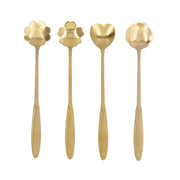 4PCS Mixing Spoon Flower Heart Shaped Coffee Spoon Stainless Steel Desert Scoop Ice Tea SpoonGold In Australia - Darrahopens