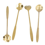4PCS Mixing Spoon Flower Heart Shaped Coffee Spoon Stainless Steel Desert Scoop Ice Tea SpoonGold In Australia - Darrahopens