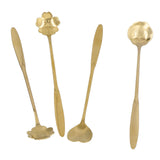 4PCS Mixing Spoon Flower Heart Shaped Coffee Spoon Stainless Steel Desert Scoop Ice Tea SpoonGold In Australia - Darrahopens