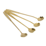 4PCS Mixing Spoon Flower Heart Shaped Coffee Spoon Stainless Steel Desert Scoop Ice Tea SpoonGold In Australia - Darrahopens