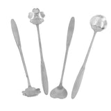 4PCS Mixing Spoon Flower Heart Shaped Coffee Spoon Stainless Steel Desert Scoop Ice Tea SpoonSilver In Australia - Darrahopens