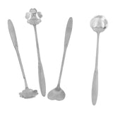 4PCS Mixing Spoon Flower Heart Shaped Coffee Spoon Stainless Steel Desert Scoop Ice Tea SpoonSilver In Australia - Darrahopens
