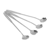 4PCS Mixing Spoon Flower Heart Shaped Coffee Spoon Stainless Steel Desert Scoop Ice Tea SpoonSilver In Australia - Darrahopens