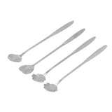 4PCS Mixing Spoon Flower Heart Shaped Coffee Spoon Stainless Steel Desert Scoop Ice Tea SpoonSilver In Australia - Darrahopens