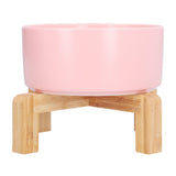 Fruit Salad Dessert Bowl Ceramic Bowl with Frame Big and Round Easy to Clean and Safe for FamilyPink