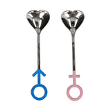 Innovative Heart Shaped Couple Spoon 304 Stainless Steel Spoon for Kitchen Home RestaurantBlue Pink Silver In Australia - Darrahopens