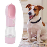 2 in 1 Pet Water Bottle Portable Anti Leakage Dog Food Bottler for Outdoor TravelingPink