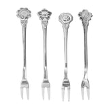 4pcs 2 Prong Fruit Fork Stainless Steel Mini Salad Fruit Dessert Tasting Forks for Home Kitchen PartySilver In Australia - Darrahopens