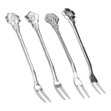 4pcs 2 Prong Fruit Fork Stainless Steel Mini Salad Fruit Dessert Tasting Forks for Home Kitchen PartySilver In Australia - Darrahopens