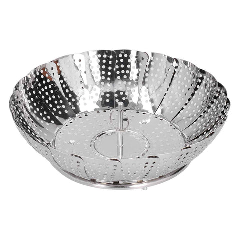 Stainless Steel Steamer Basket 28cm Diameter Retractable Foldable Steaming Rack for Home In Australia - Darrahopens