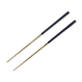 3Pcs/Set Portable Travel Utensils Stainless Steel Spoon Fork Chopsticks Set for SchoolBlack Gold (Black Storage Box)