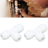 2PCS Tee Quick Connecter Water Tube Fitting 100PSI Push in Fitting Push in Joint for Garden
