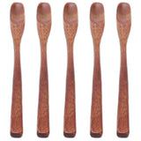 5Pcs Small Wood Color Spoon Narrow Headed Anti Scalding Spoon for Children Food Home Kitchen