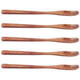 5Pcs Small Wood Color Spoon Narrow Headed Anti Scalding Spoon for Children Food Home Kitchen