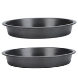 2Pcs Non Stick Pizza Pan Deep Thickened Carbon Steel Baking Pan for Kitchen Bakery6in