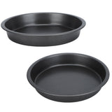 2Pcs Non Stick Pizza Pan Deep Thickened Carbon Steel Baking Pan for Kitchen Bakery6in