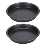 2Pcs Non Stick Pizza Pan Deep Thickened Carbon Steel Baking Pan for Kitchen Bakery9in