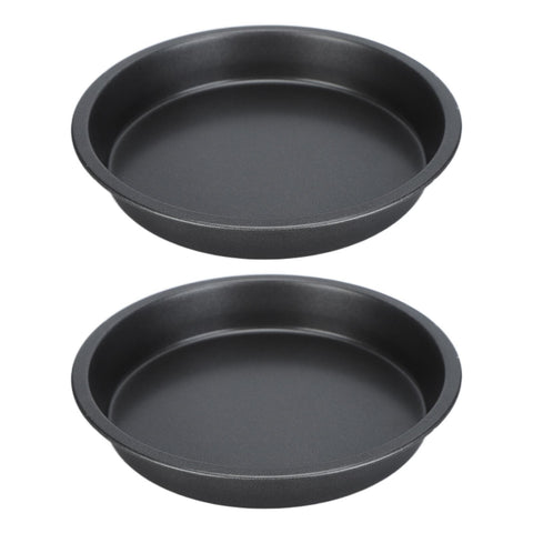 2Pcs Non Stick Pizza Pan Deep Thickened Carbon Steel Baking Pan for Kitchen Bakery9in