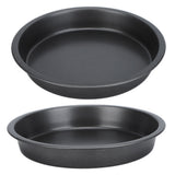 2Pcs Non Stick Pizza Pan Deep Thickened Carbon Steel Baking Pan for Kitchen Bakery9in